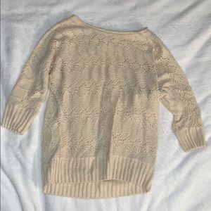 Lauren Conrad Cream 3/4 Sleeve Sweater Size XS